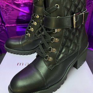 madden girl Harlow Women's High Heel Combat Boots